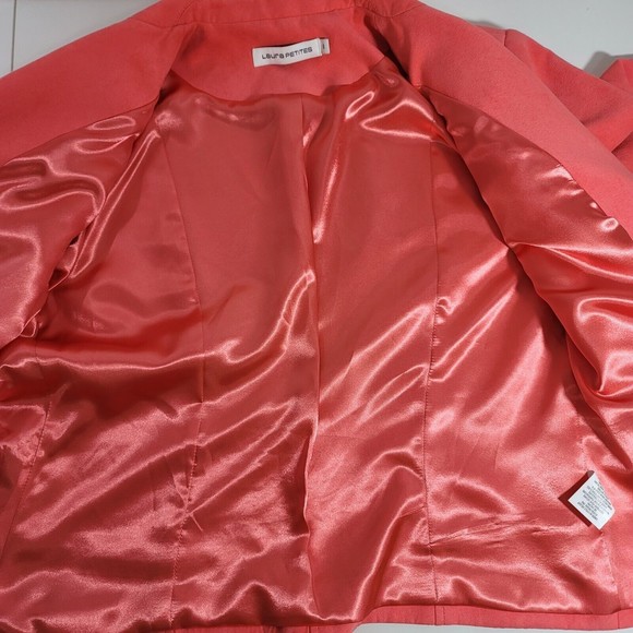 Laura Petite Blazer Size 6 Jacket Coral Three Button Double Breasted - Picture 6 of 9